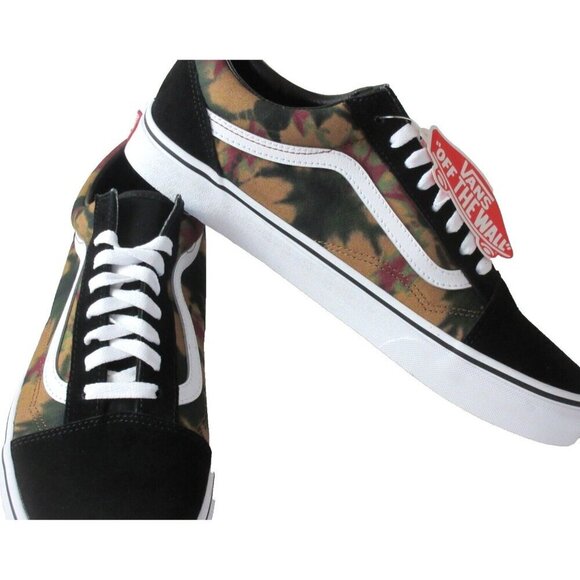 Vans Men\'s Old Skool Woodland Wash Black Tie Dye Canvas Suede shoes Sizes NIB